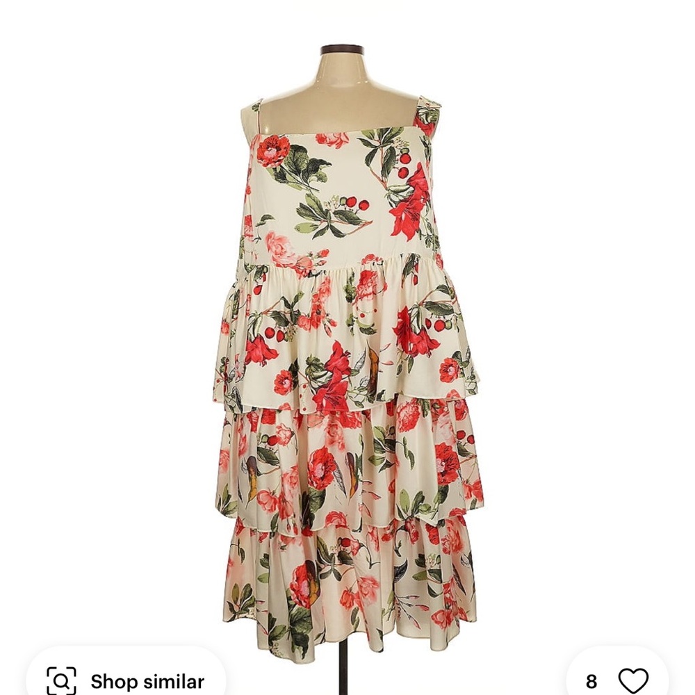 Jessakae Tiered Ruffle White Floral Sleeveless
Dress- Midi Romantic Brunch